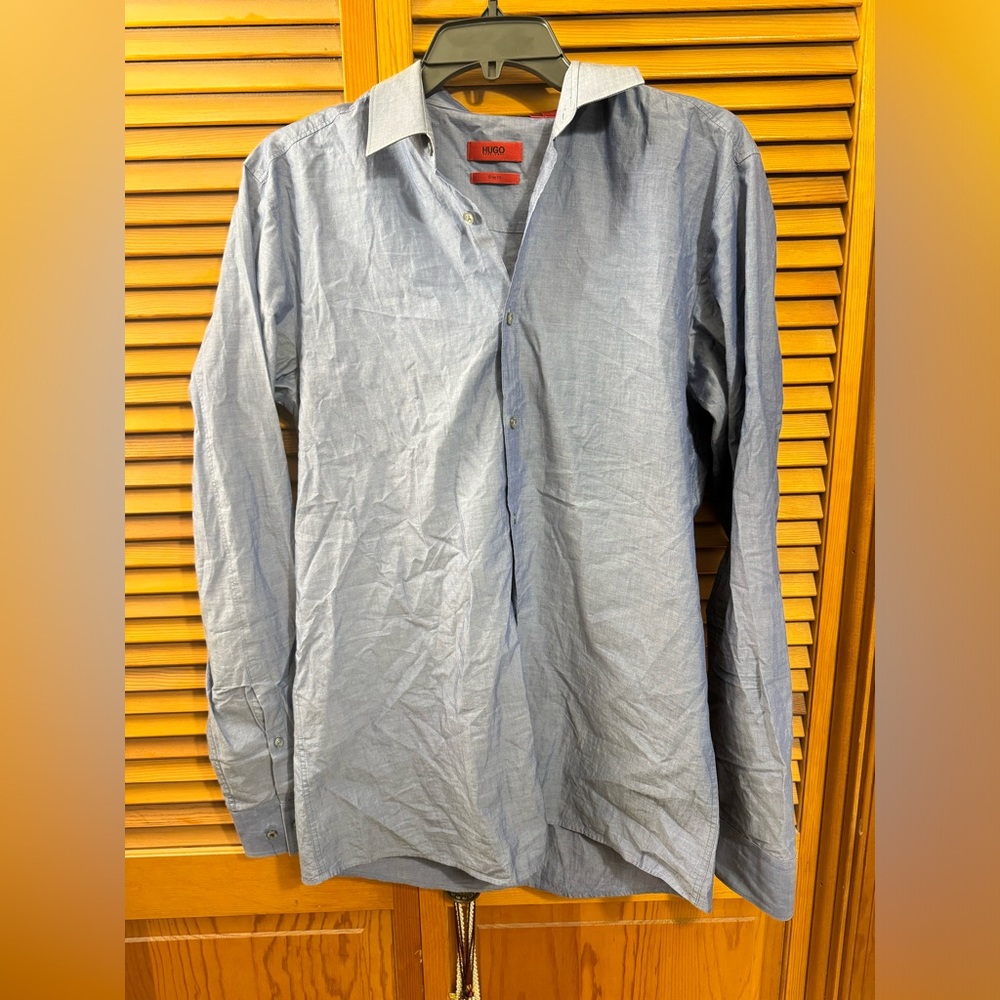 HUGO Light Blue Casual Button Down Shirt